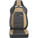 Corbeau Trailcat Reclining Seat Pair (Driver & Passenger) - Black Vinyl/Beige HD Vinyl