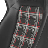 Corbeau Sportline RRX Reclining Seat Pair (Driver & Passenger) - Black Vinyl/Red Plaid Cloth