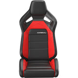 Corbeau Sportline RRX Reclining Seat Pair (Driver & Passenger) - Black Vinyl/Red HD Vinyl
