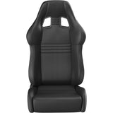 Corbeau A4 Reclining Seat Pair (Driver & Passenger) - Black Leather