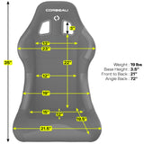 Corbeau Forza Fixed Back Racing Seat - Black Cloth