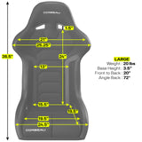 Corbeau FX1 Fixed Back Racing Seat - Black Cloth/Vinyl