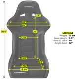 Corbeau FX1 Fixed Back Racing Seat - Black Cloth/Vinyl