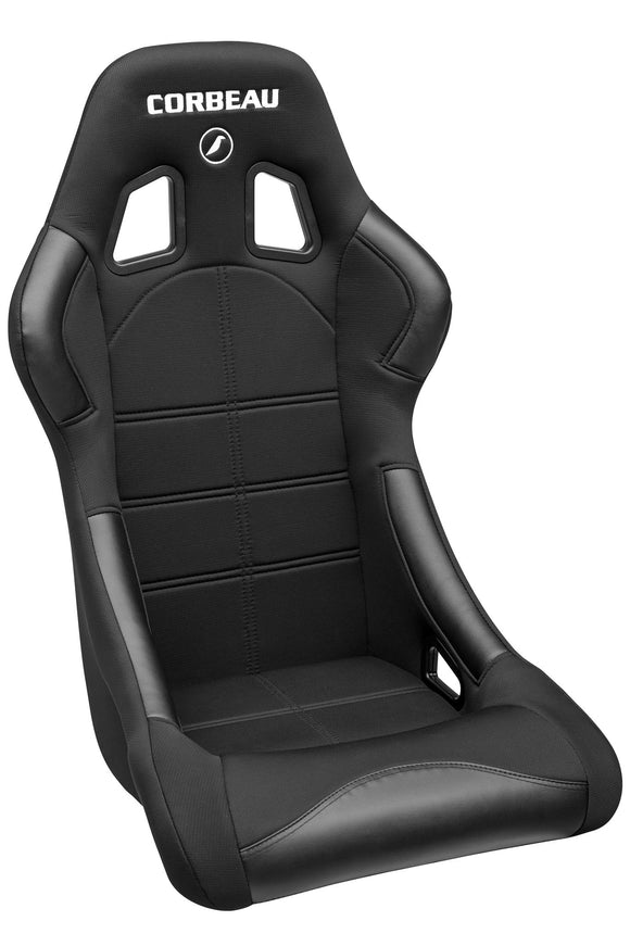 Corbeau Forza Fixed Back Racing Seat - Black Cloth Wide 20991