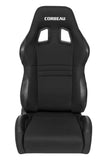 Corbeau A4 Reclining Seat Pair (Driver & Passenger) - Black Cloth Wide 60091WPR