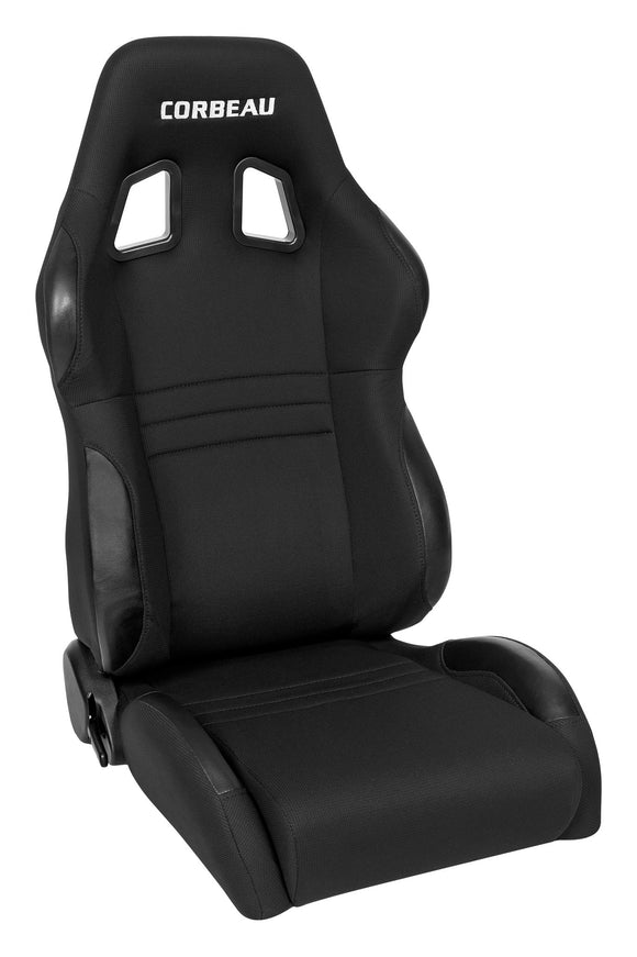 Corbeau A4 Reclining Seat Pair (Driver & Passenger) - Black Cloth Wide 60091WPR
