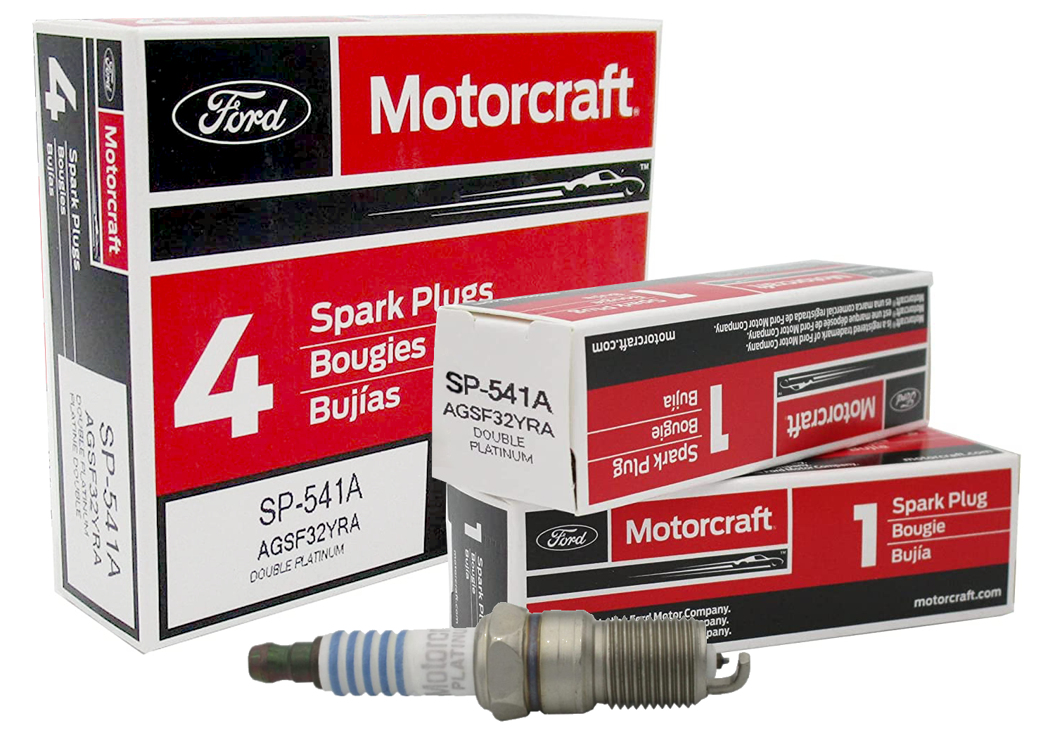 Motorcraft SP541A AGSF32YRA Double Platinum Spark Plugs 4 Pack Ford