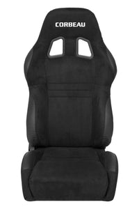 Corbeau A4 Reclining Seat Pair (Driver & Passenger) - Black Microsuede S60091PR