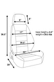 Corbeau Sport Seat Reclining Seat Pair (Driver & Passenger) - Black Leather L90001PR
